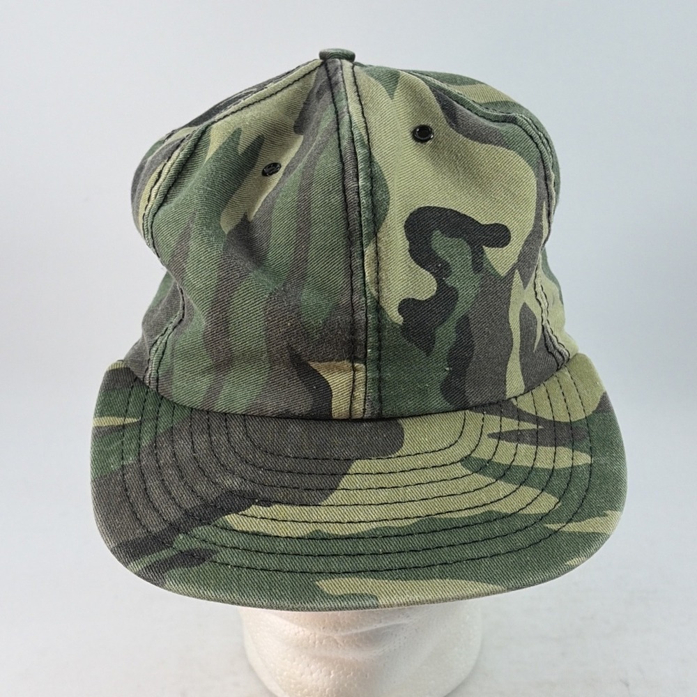 Vintage Camo Hat Cap Snap Back Blank Louisville Mfg. Co. Hunting Outdoors 80's